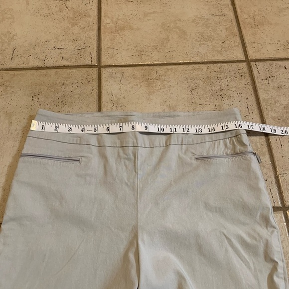 MODE DE VIE Beige Crop Pants Wide Leg Side Zip Pockets Size Large - Picture 2 of 5